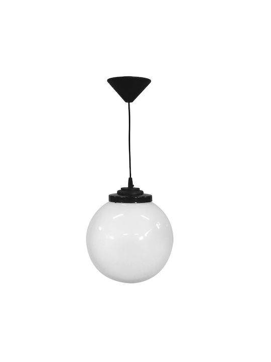 Heronia Φ20 lp-100Κ Κρεμαστό Φωτιστικό Λευκό Μπάλα με Ντουί E27 20x95εκ.