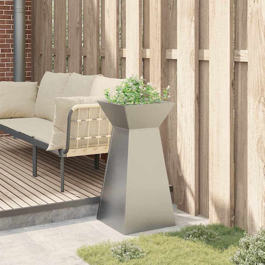 vidaXL Pot Stand Metal Silver 35cmx35cmx73cmcm.