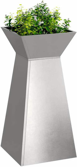 vidaXL Pot Stand Metal Silver 35cmx35cmx73cmcm.