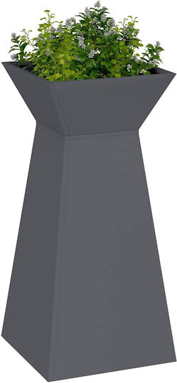 vidaXL Blumentopfständer Metall Grau 35cmx35cmx73cmcm.