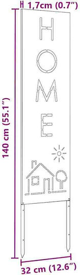vidaXL Garden Decoration Made of Stainless Steel 32x1.7x140cm