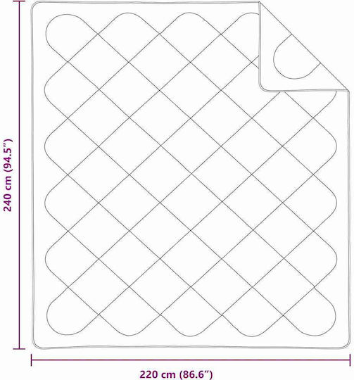 vidaXL Super Double Hotel Blanket White 240x220cm 3pcs