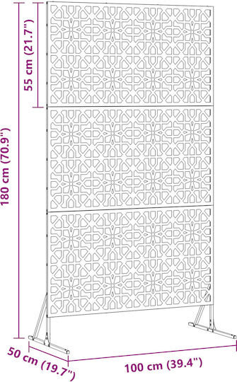 vidaXL Decorative Room Divider Metal with 1 Panel 100x180cm
