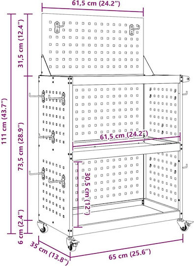 vidaXL Transport Trolley White