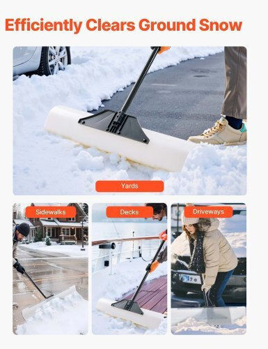 Vevor Plastic Snow Pusher Shovel 36in Heavy Duty Winter Snow Plow Driveway