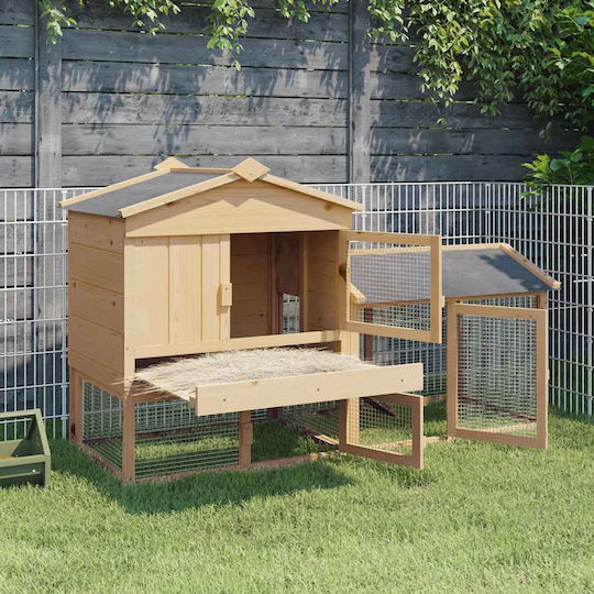 vidaXL Wooden Poultry Coop L1.5 x W0.89 x H0.6m