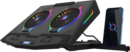 Aqirys Pluto Cooling Pad for Laptop up to 17" with 2 Fans and Lighting Multicolour