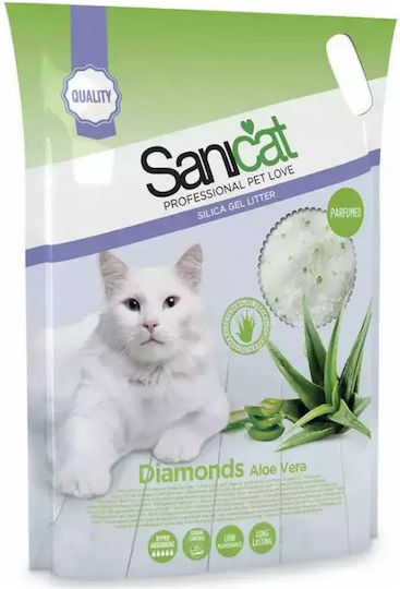 Sanicat Silica Diamonds Kristall Katzenstreu mit Duft Aloe Vera 2.3kg / 5Es