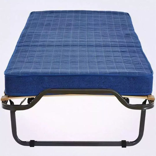 Folding Guest & Folding Bed with Mattress 10cm Double Blue 190x140x33cm