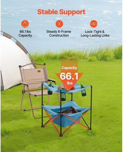 Vevor Τραπέζι για Camping Πτυσσόμενο Μπλε