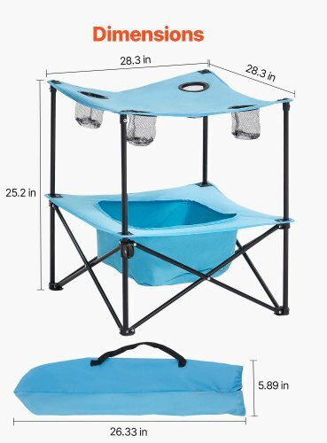 Vevor Τραπέζι για Camping Πτυσσόμενο Μπλε