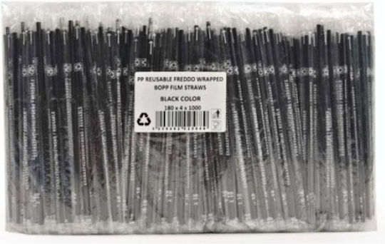 Matrix Pack Επαναχρησιμοποιούμενα Καλαμάκια Μαύρα 1000τμχ