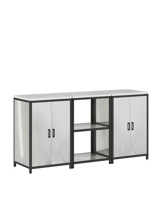vidaXL Ραφιέρα Κουζίνας Ασημί 180x50cm