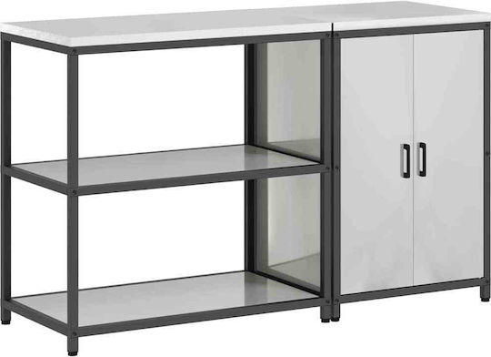 vidaXL Ραφιέρα Κουζίνας Ασημί 150x50x92cm