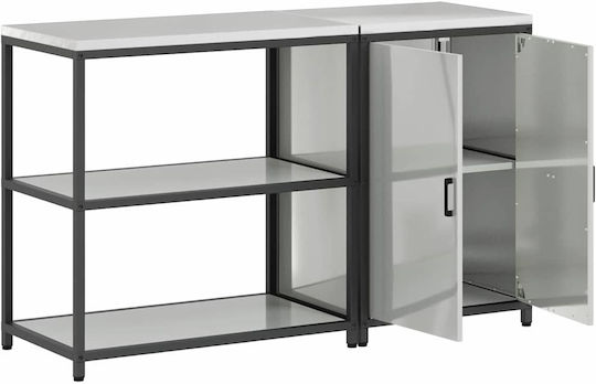 vidaXL Ραφιέρα Κουζίνας Ασημί 150x50x92cm