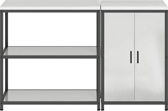 vidaXL Ραφιέρα Κουζίνας Ασημί 150x50x92cm