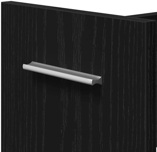 vidaXL Кухненска количка Дървена 3 Позиции Черна 60x22x79см