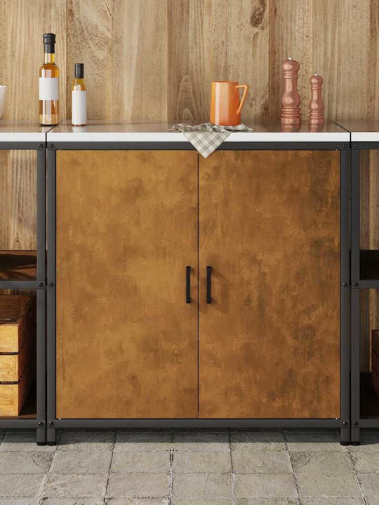 Vidaxl Kitchen Storage Cabinet Food Rack Rusty 60 X 50 X 92 Cm