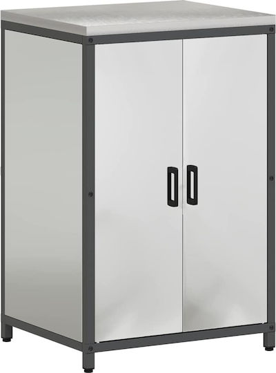 Vidaxl Set Depozitare Bucătărie Raft 2 Buc Argintiu 120 X 50 X 92 Cm