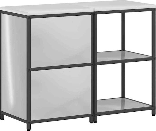 Vidaxl Set Depozitare Bucătărie Raft 2 Buc Argintiu 120 X 50 X 92 Cm