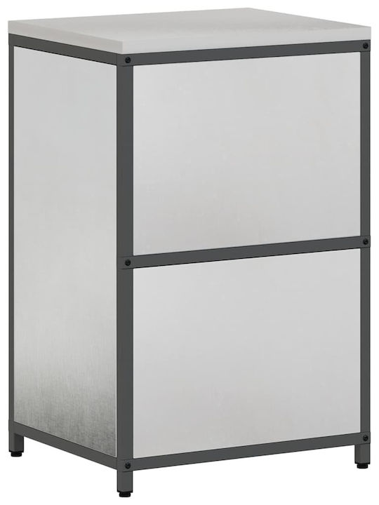 Vidaxl Dulap De Depozitare Bucătărie Raft Argintiu 60 X 50 X 92 Cm
