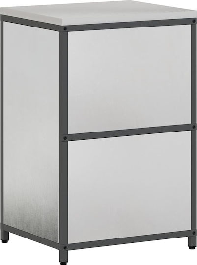 Vidaxl Dulap De Depozitare Bucătărie Raft Argintiu 60 X 50 X 92 Cm