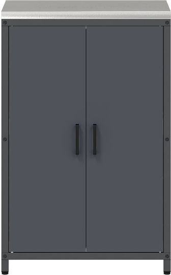 Vidaxl Lebensmittelregal Mit Rädern Anthrazit 60 x 50 x 92 cm aus Stahl