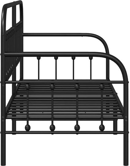 Kinderbett - Sofa Einzeln Ατσάλι für Matratze 75x190cm