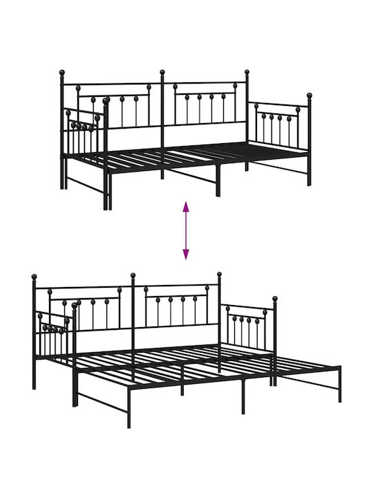 Pat pentru Copii - Canapea Single Ατσάλι pentru Saltea 90x190cm