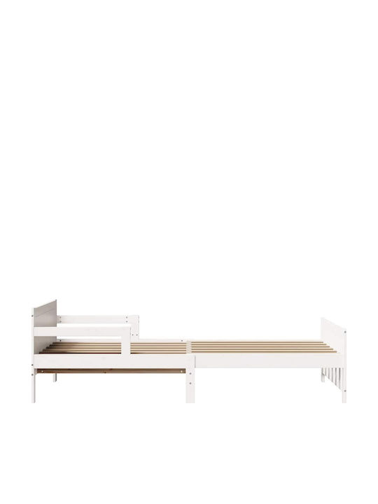 Vidaxl Pat Extensibil Pentru Copii Alb 80 X 130 165 200 Cm