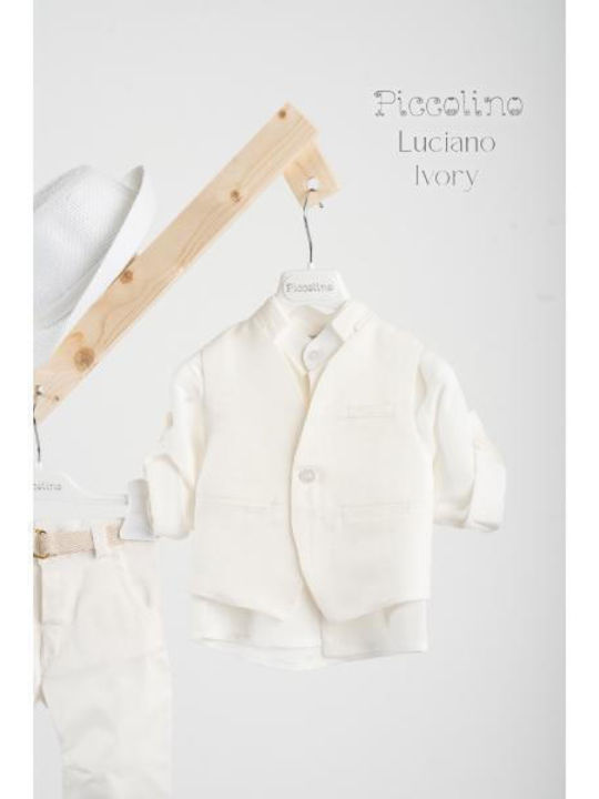 Piccolino Luciano Baptism Suit Ecru