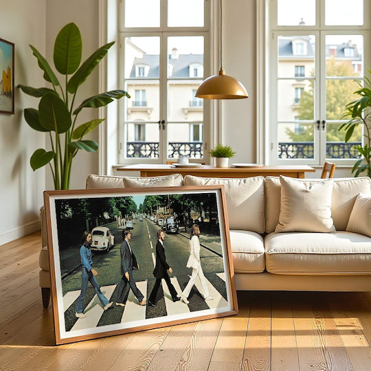 Music Poster Beatles Ms153 21cm X 30cm Λευκό Κάδρο Pvc