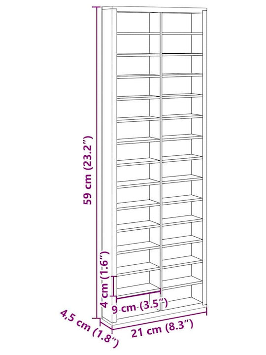 Kids Wall Mount Shelf Brown 21x4.5x59cm