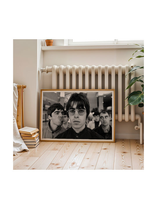 Music Poster Oasis Ms150 21cm X 30cm Λευκό Ξύλινο Κάδρο