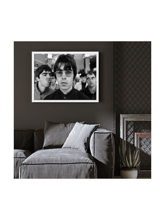 Music Poster Oasis Ms150 21cm X 30cm Λευκό Ξύλινο Κάδρο