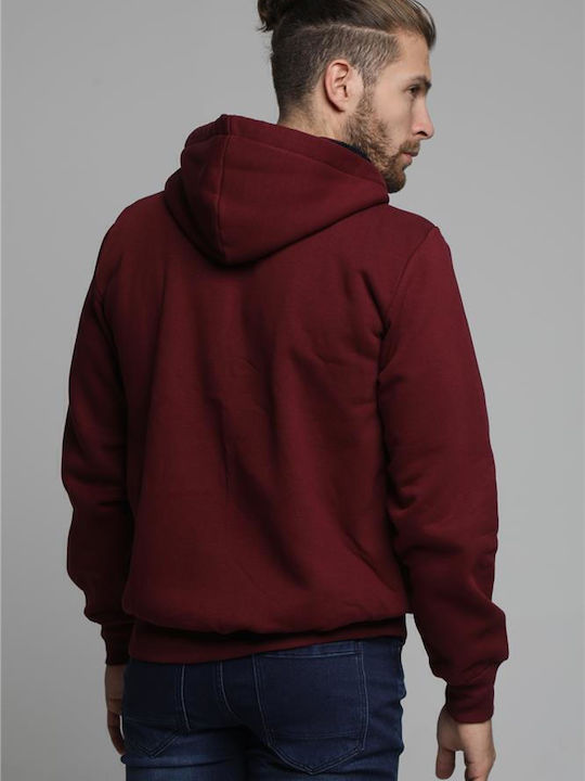 Sweatshirt with Hood Burgundy