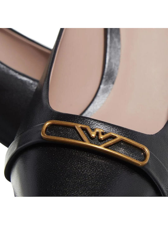Leder Pumps Schwarz