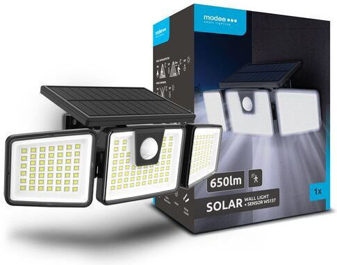 Modee Lighting Waterproof Solar LED Flood Light Cold White 6500K with Motion Sensor IP44