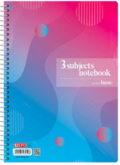 +Efo Spiral Notebook Ruled A4 120 Sheets 4 Subjects 1pcs (Μiscellaneous Designs)