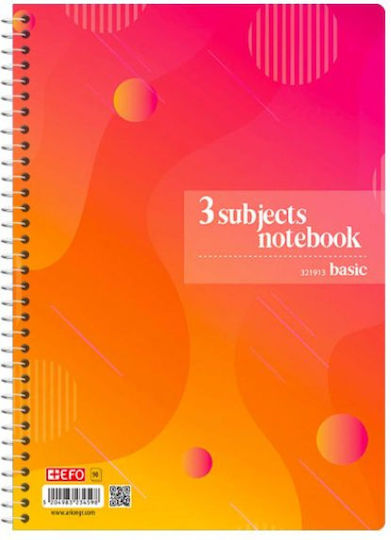 +Efo Spiral Notebook Ruled A4 120 Sheets 4 Subjects 1pcs (Μiscellaneous Designs)