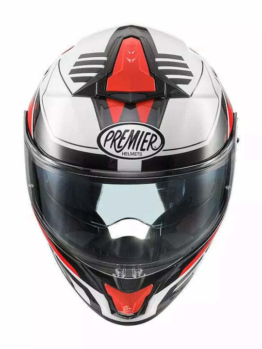 Premier Evoluzione PR8 Red / White / Black Motorcycle Helmet Full Face ECE 22.06 1470gr with Sunvisor