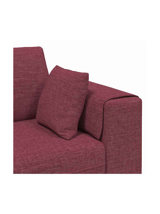 Ъглов Диван Червен с Декоративни Възглавници 250x188x76см