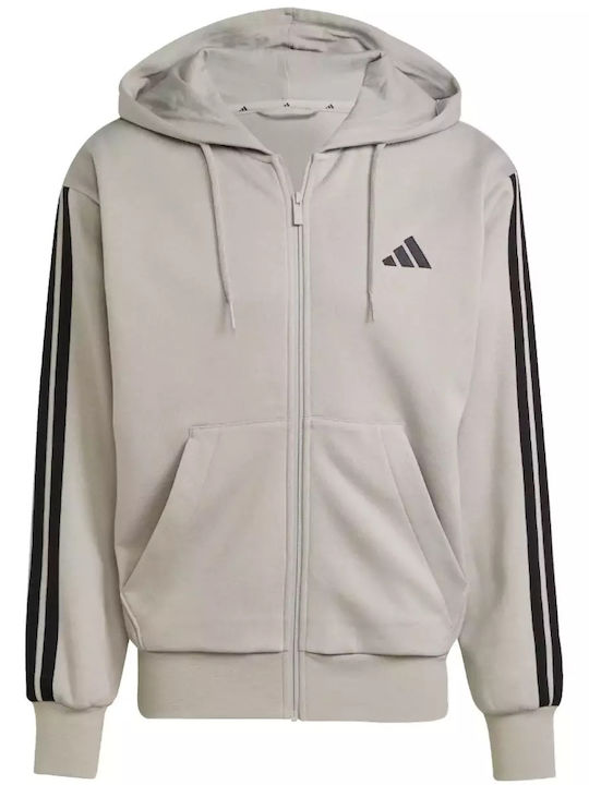 Essentials 3-Stripes Суитшърт с Качулка Сив