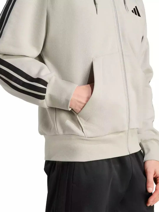 Essentials 3-Stripes Суитшърт с Качулка Сив