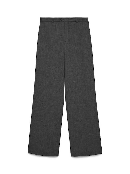 Women's Fabric Trousers Straight Line Gray
