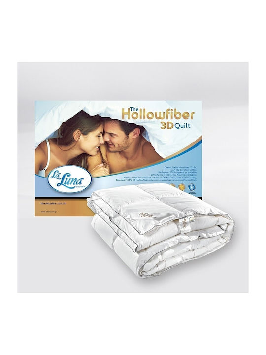 La Luna Duvet Single with Hollowfiber Filling 160x220cm Hollowfiber 3D White 9 togs Togs