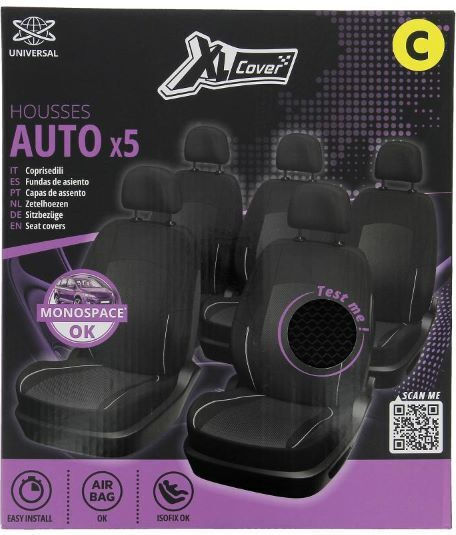 Set Huse Auto 10buc Poliester Negru