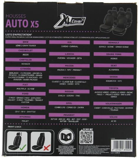 Set Huse Auto 10buc Poliester Negru