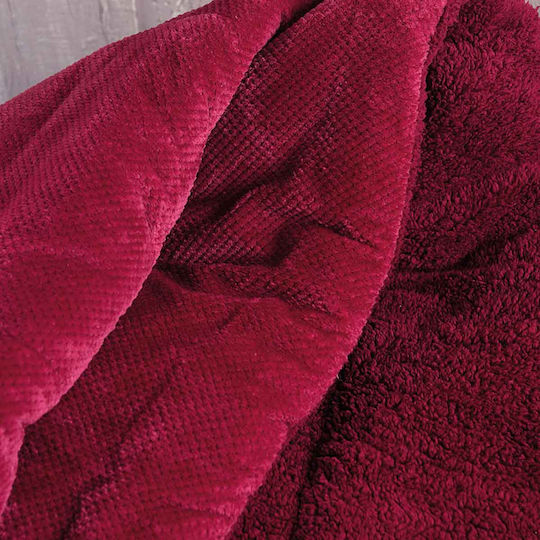 Rythmos Κουβερτοπάπλωμα Μονό 160x220εκ. Alvaro Burgundy 710 GSM