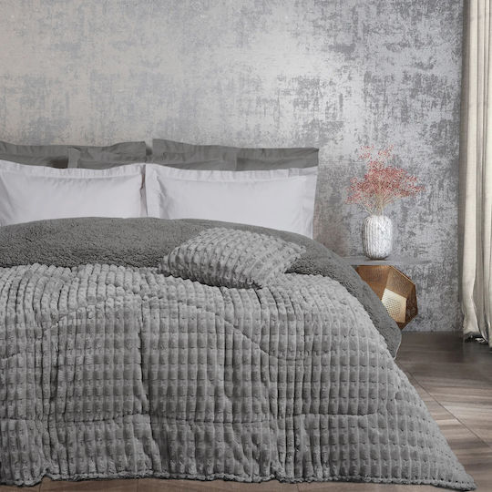 Mc Decor Κουβερτοπάπλωμα Μονό 160x230εκ. Ribb Grey